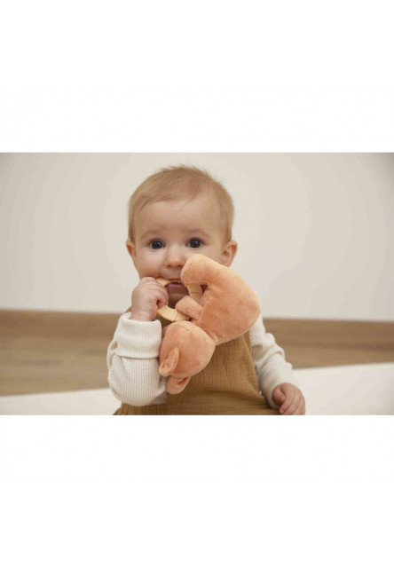 Grignoti Plyšová hračka pre bábätká s hryzátkom Veverička