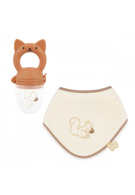 Grignoti Sada pre prvé príkrmy - Podbradník a cumlík na papanie kašičiek