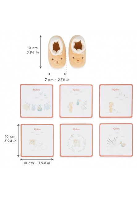 Intemporel Darčeková sada na oznámenie tehotenstva s papučkami a 6 kartičkami