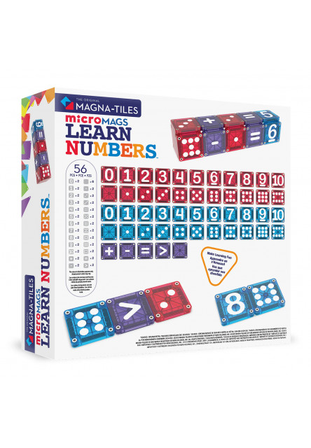 Magnetická stavebnice microMAGS Learn Numbers 56 dílů