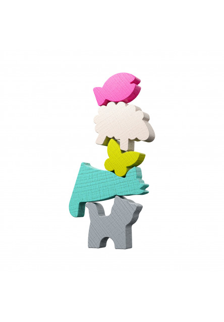 Dynamická zábavná hra Stacking Challenge Zvieratá 5 figúrok 300 zadaní