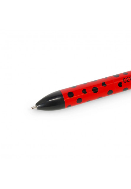 Dvojfarebné pero Legami two-colour ballpoint pen - click&clack 1 mm ladybug - Lienka