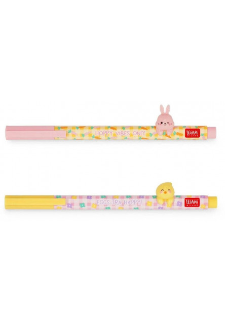 Set gélových pier Legami 2 gel pens animal decoration - hoppy easter - secret easter 0,5 mm