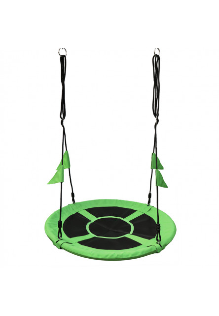 Hojdačka Bocianie hniezdo s vlajkami zelené