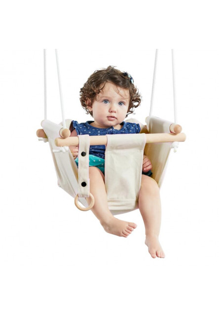 Detská textilná hojdačka 100% bavlna béžová