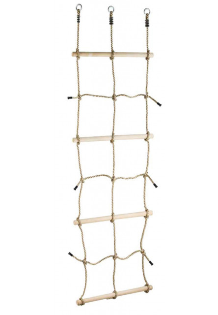 Šplhacia sieť s drevenými priečkami