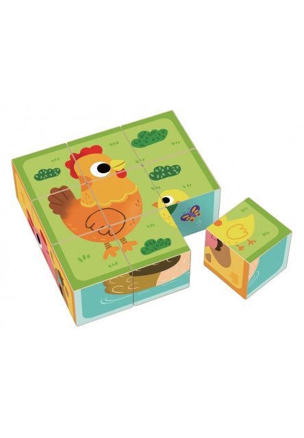 Drevené kocky Farma