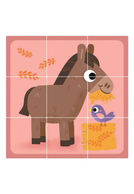 Drevené kocky Farma