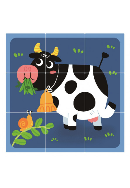 Drevené kocky Farma