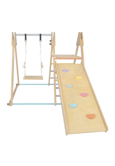 Drevená hracia zostava so šmýkačkou