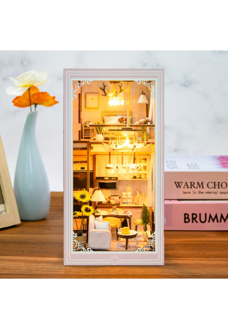 3D skladačka Zarážka na knihy Miniatúra domčeka Ružový mezonet