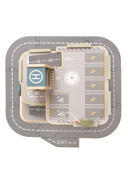 Drevená garáž s cestou