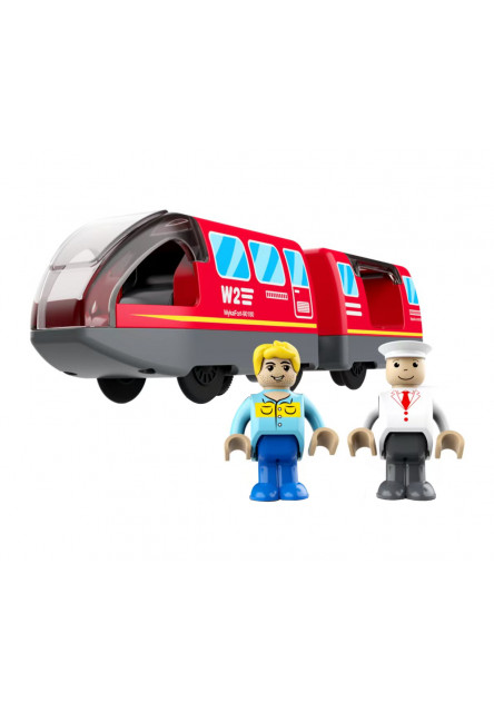 Elektrický mestský vlak červený