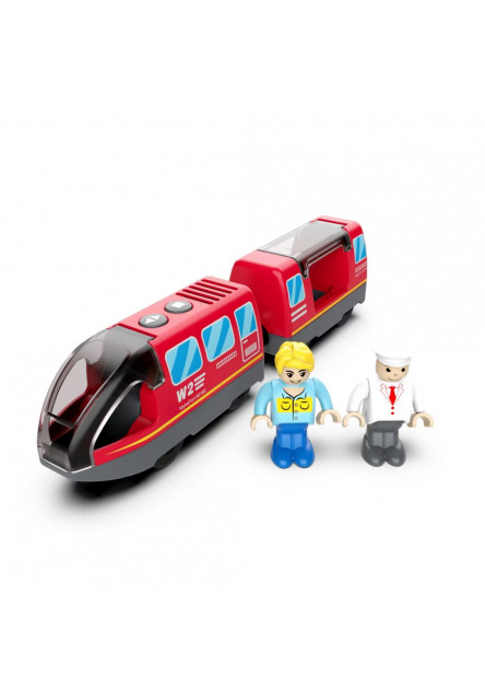 Elektrický mestský vlak červený