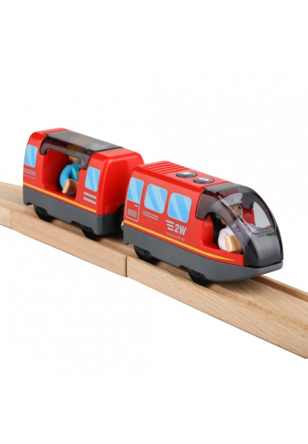 Elektrický mestský vlak červený