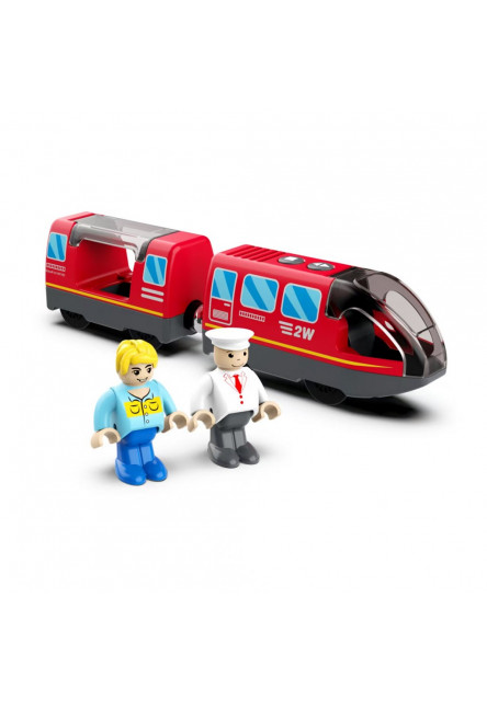 Elektrický mestský vlak červený