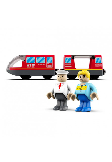 Elektrický mestský vlak červený