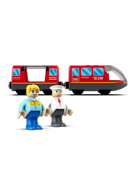 Elektrický mestský vlak červený