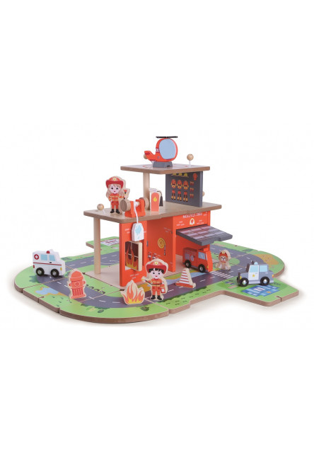 Drevená stanica Hasiči 2 v 1