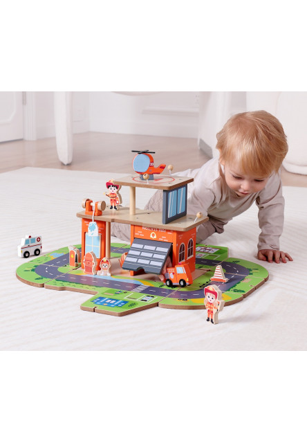 Drevená stanica Hasiči 2 v 1