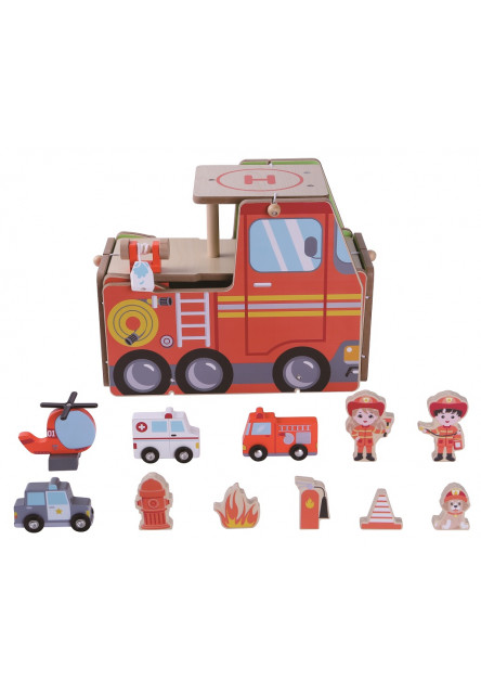 Drevená stanica Hasiči 2 v 1