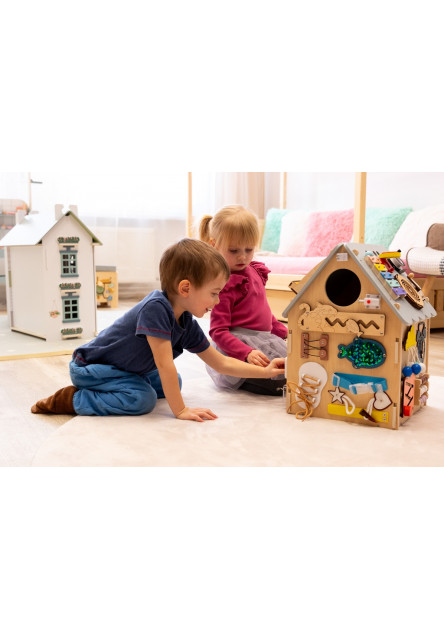 Activity board Domček šedý