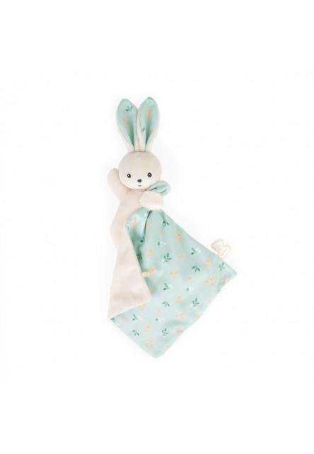 Carre Douceur Plyšová hračka s látkovým mojkáčikom Zajačik mint