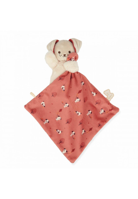 Carre Douceur Plyšová hračka s látkovým mojkáčikom Psík červená