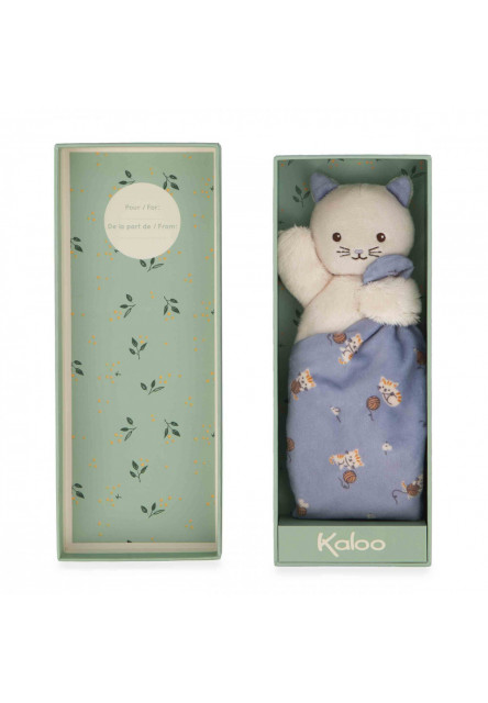 Carre Douceur Plyšová hračka s látkovým mojkáčikom Mačička fialová