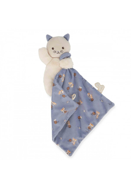 Carre Douceur Plyšová hračka s látkovým mojkáčikom Mačička fialová