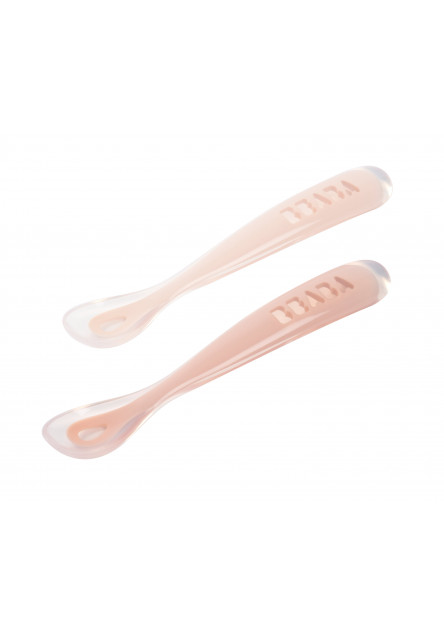 První lžičky silikonové 2 ks s pouzdrem Cotton Candy