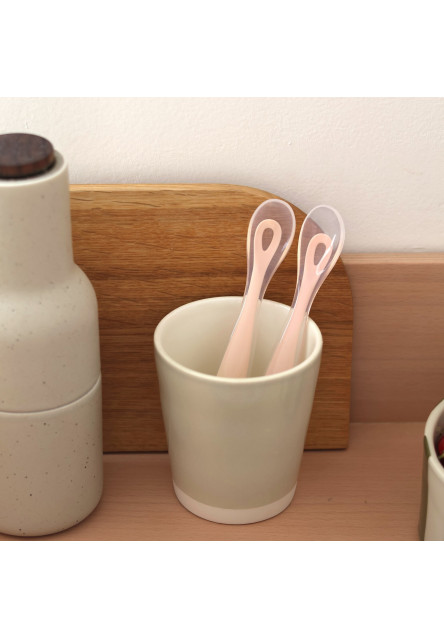 První lžičky silikonové 2 ks s pouzdrem Cotton Candy