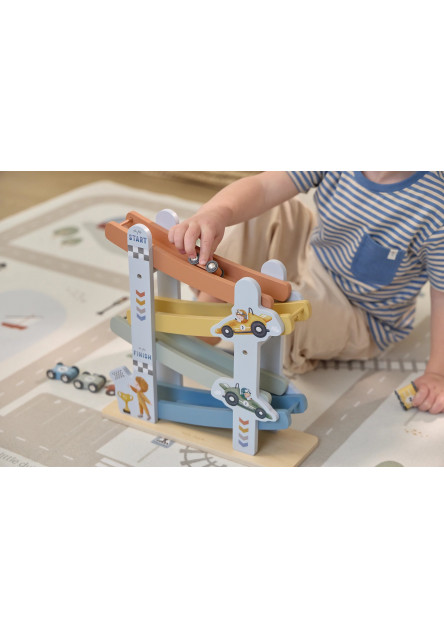 Závodní dráha s autíčky dřevěná Blue