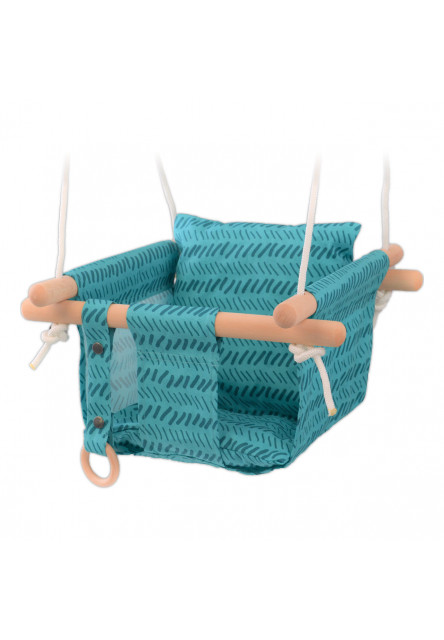 Detská textilná hojdačka 100% bavlna tyrkysová