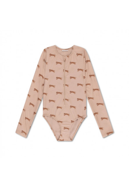 Plavky s dlouhým rukávem s UPF 50+ Brown Leopard