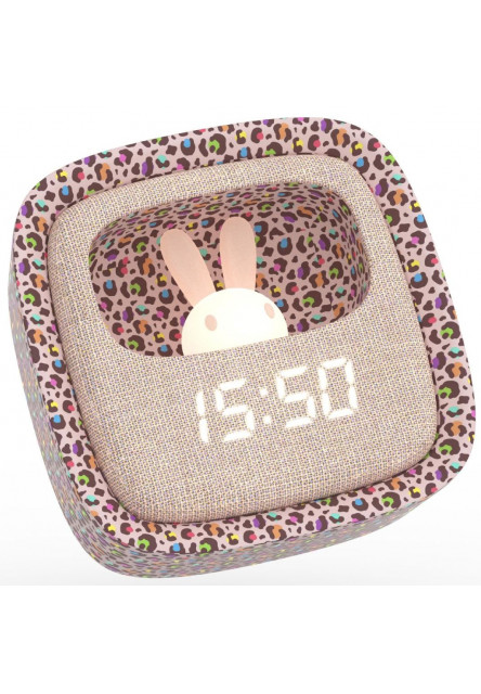 Budík a nočné svetlo MOB Billy Clock And Light - Rainbow Leopard