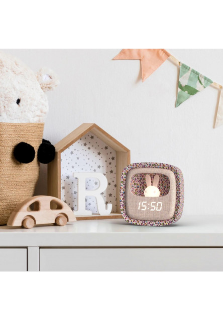 Budík a nočné svetlo MOB Billy Clock And Light - Rainbow Leopard