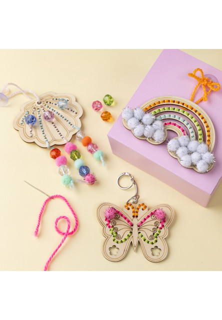 Kreativní sada Vyšívání dřevěných dekorací
