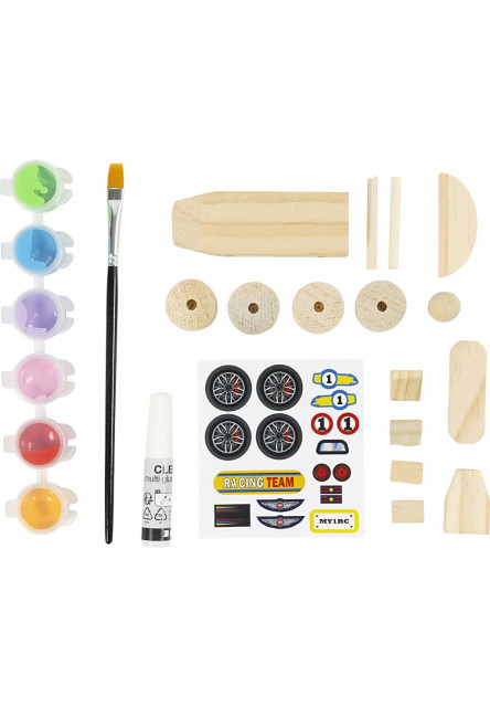 Kreativní sada Závodní auto dřevěné