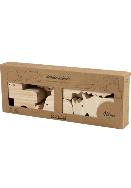 Kreativní sada Safari zvířata dřevěná