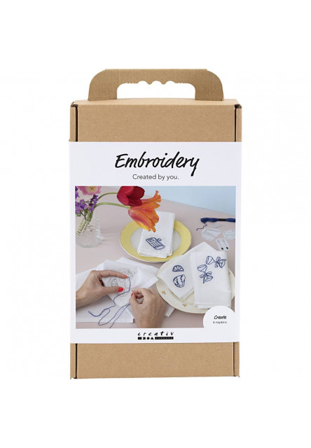 Kreativní sada Vyšívání textilních ubrousků