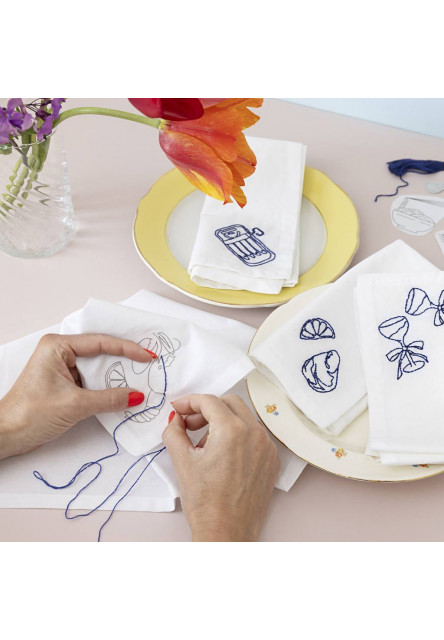 Kreativní sada Vyšívání textilních ubrousků