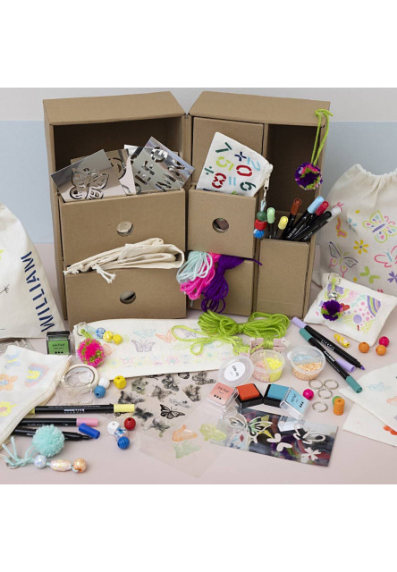 Kreatívna sada Maxi box so zásuvkami Dekorovanie textilu