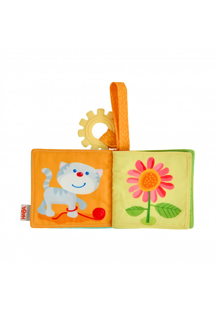 Textilná kniha do kočíka s hryzátkom Prvé slová