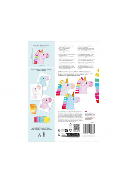 Kreatívna sada Vystrihovanie Dúhové jednorožce