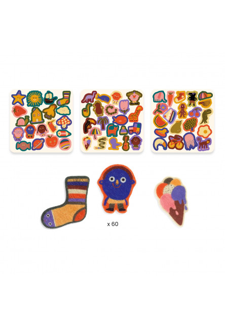 Plstěné samolepky Velká zábava 60 ks