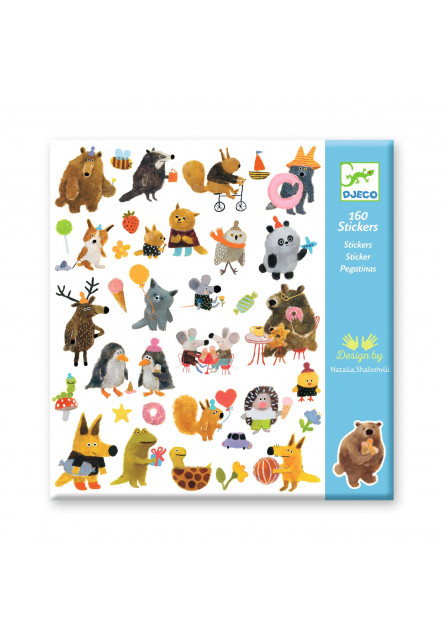 Samolepky Chlupatí kamarádi 160 ks