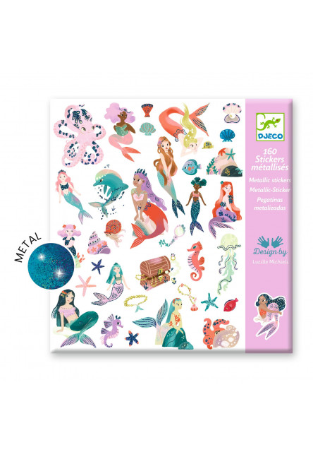 Samolepky Třpytivé mořské panny 160 ks
