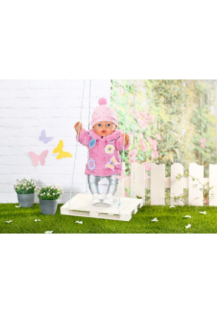 BABY born Súprava s ružovým kožúškom, 43 cm