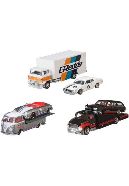 Hot Wheels ťahač a pretekársky angličák asst  